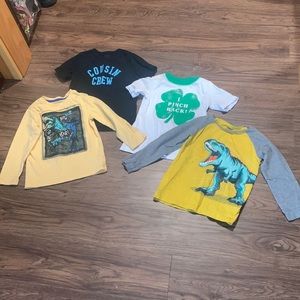 Boys 4/5t shirts. Gently used. Slight stains on two long sleeve shirts.